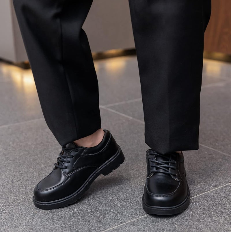 DADAWEN Toddler Boys Girls Classic Lace-Up Dress Shoes Oxfords Wedding Church School Uniform Shoes (Toddler/Little Kid/Big Kid) - Image 3